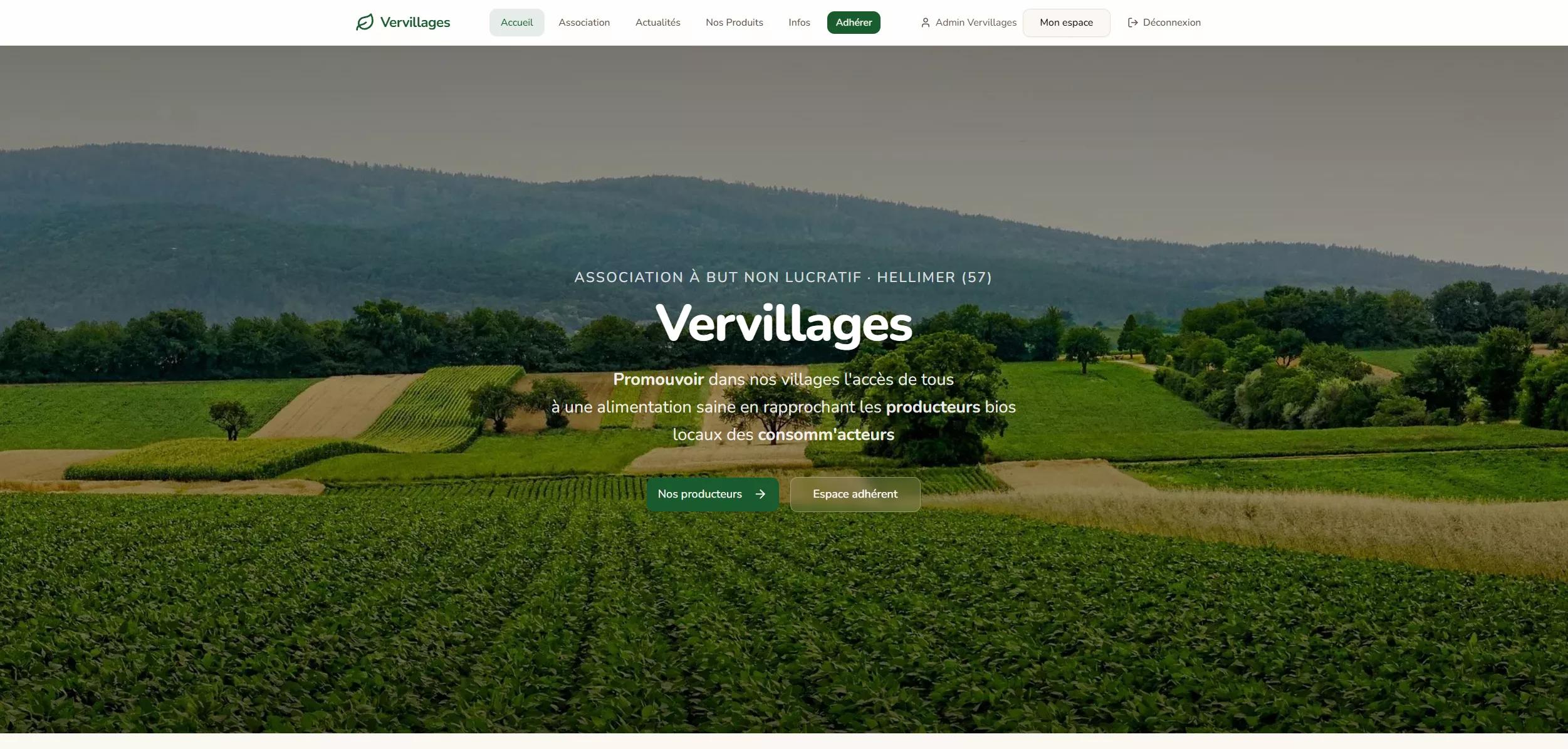 Site vitrine VerVillages - Plateforme de valorisation des villages et patrimoine local