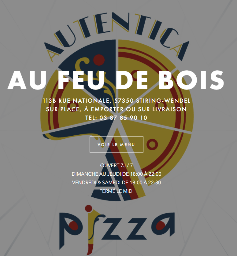 Aperçu du site Autentica Pizza