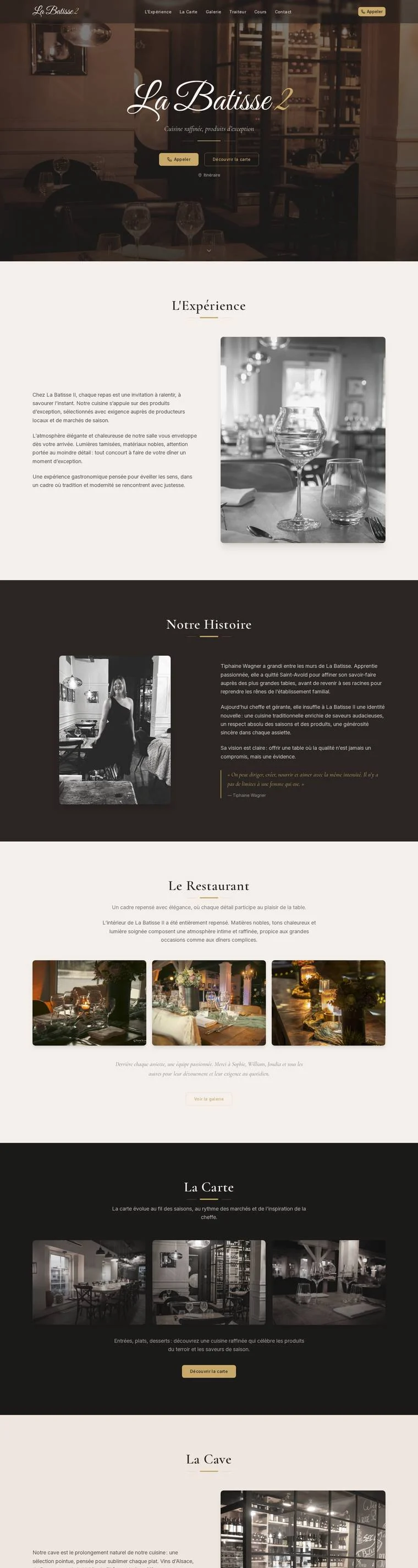 Page d’accueil complète du site La Batisse 2