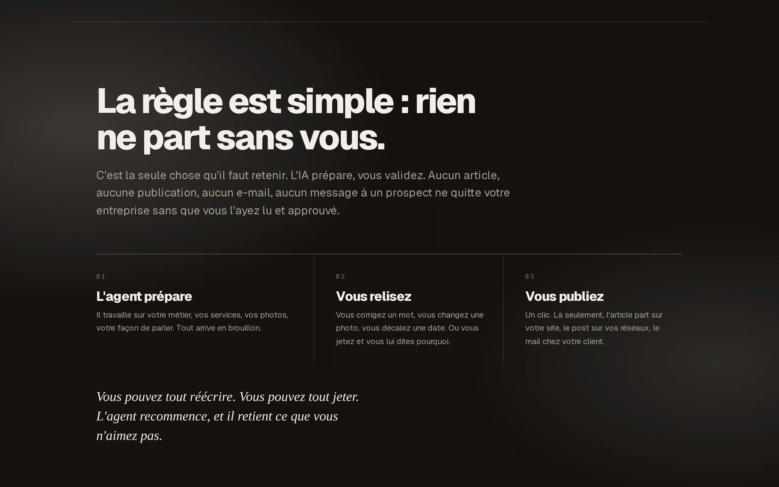 Atelier IA ECWeb, la règle : rien ne part sans vous