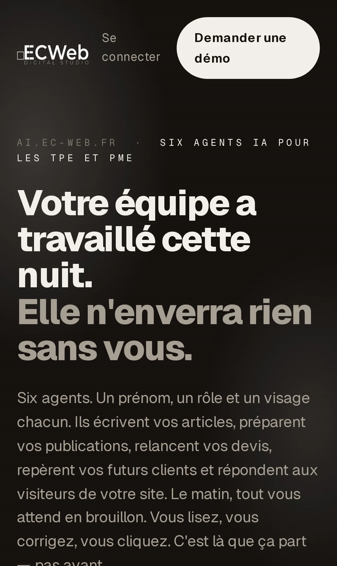Atelier IA ECWeb, accueil, mobile
